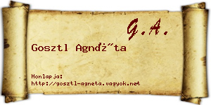 Gosztl Agnéta névjegykártya